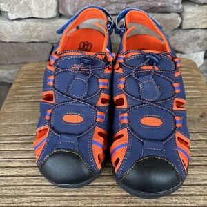 Kids/Youth's Sz 4 Route 66-Sandal Sneaker Shoes Straps - Blue/Orange Closed Toe
